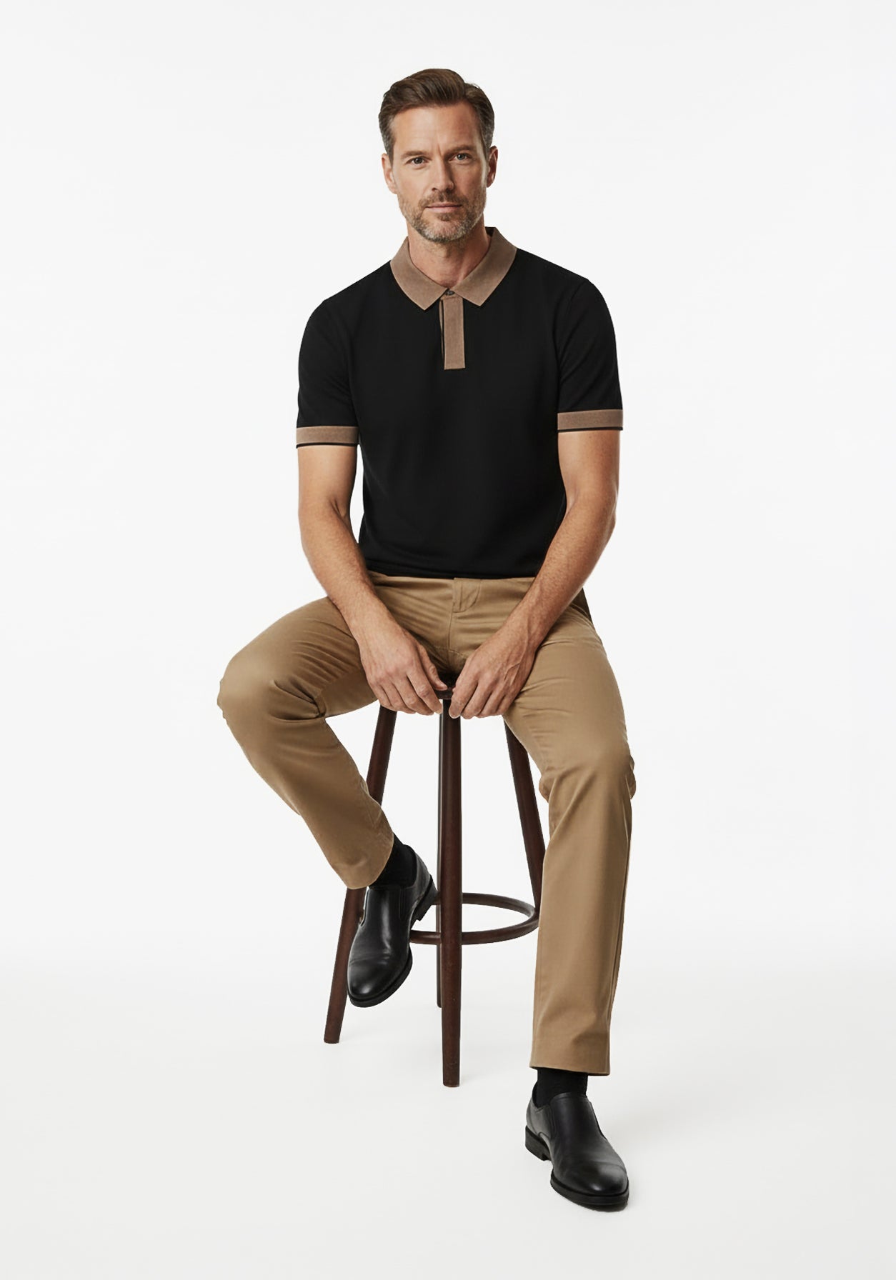 Aero-Grid Knit Polo Black