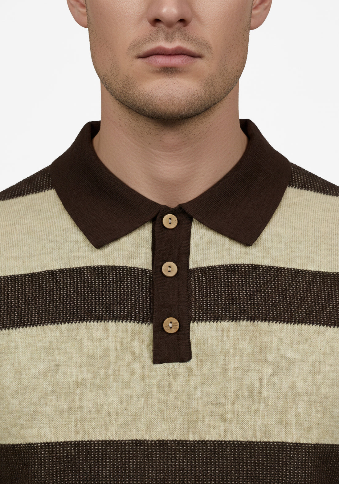Aero-Grid  Striped Polo Cocoa