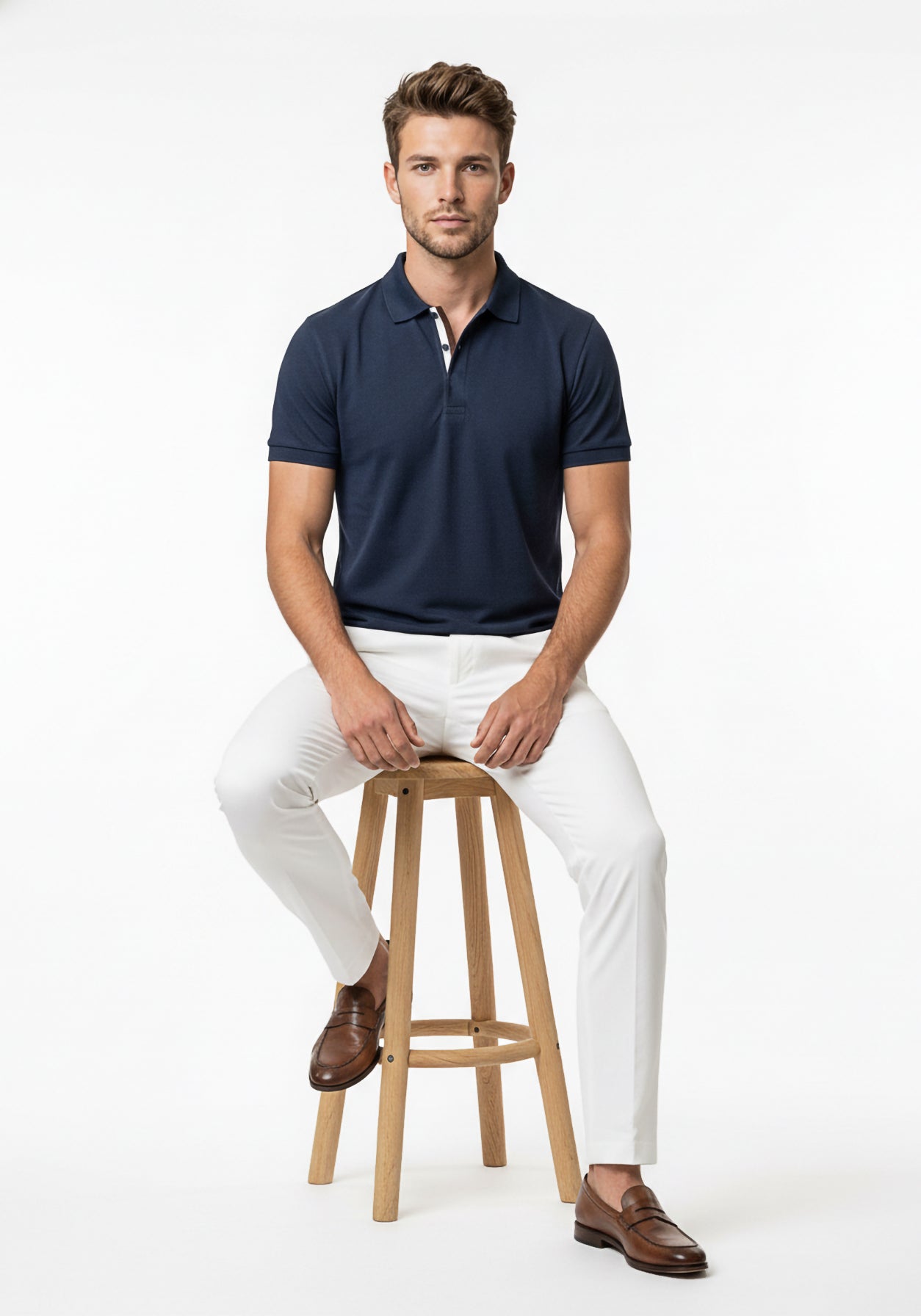 Mulberry Linen Polo Blue
