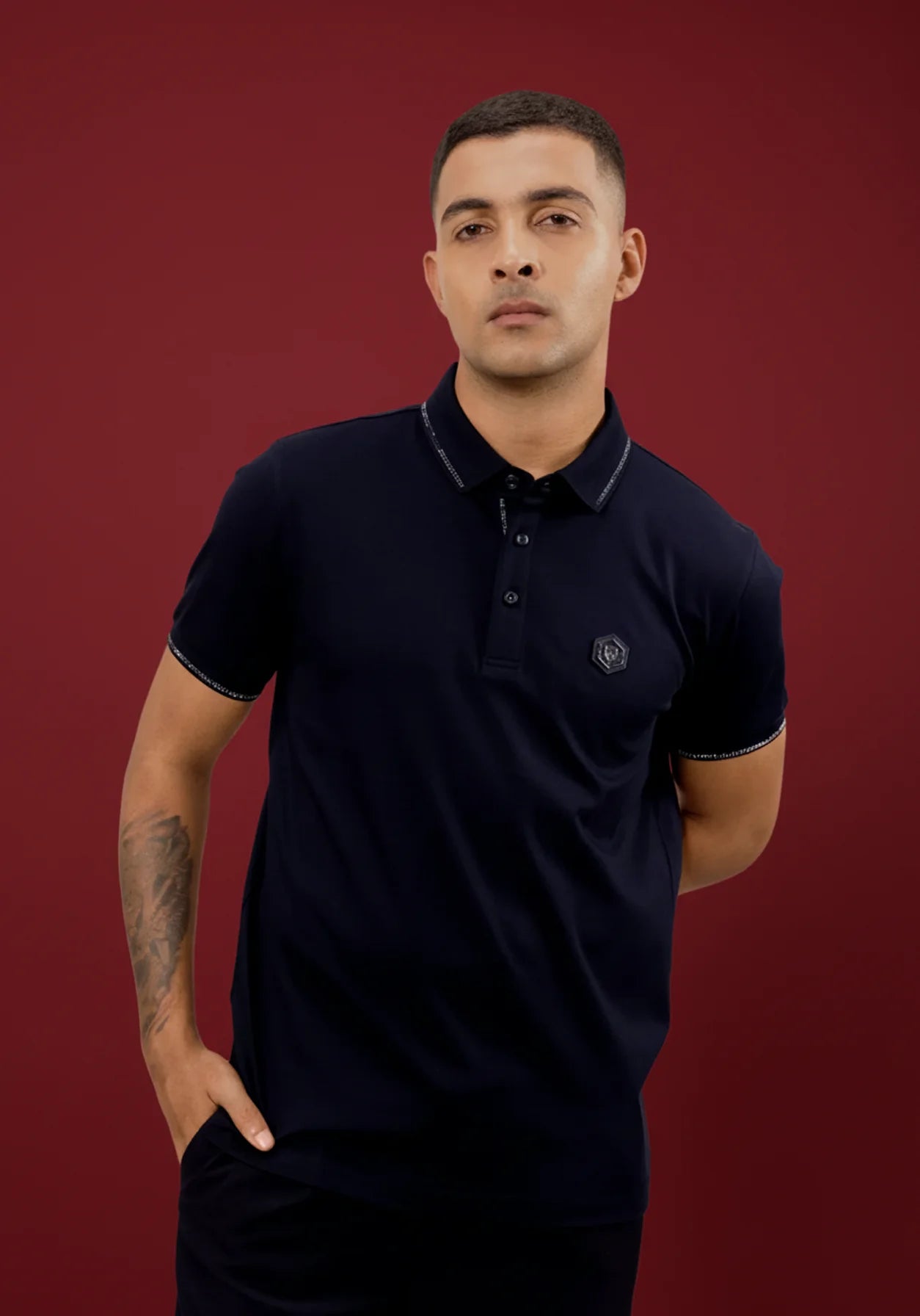Diamond Swerve Metallic Badge Polo
