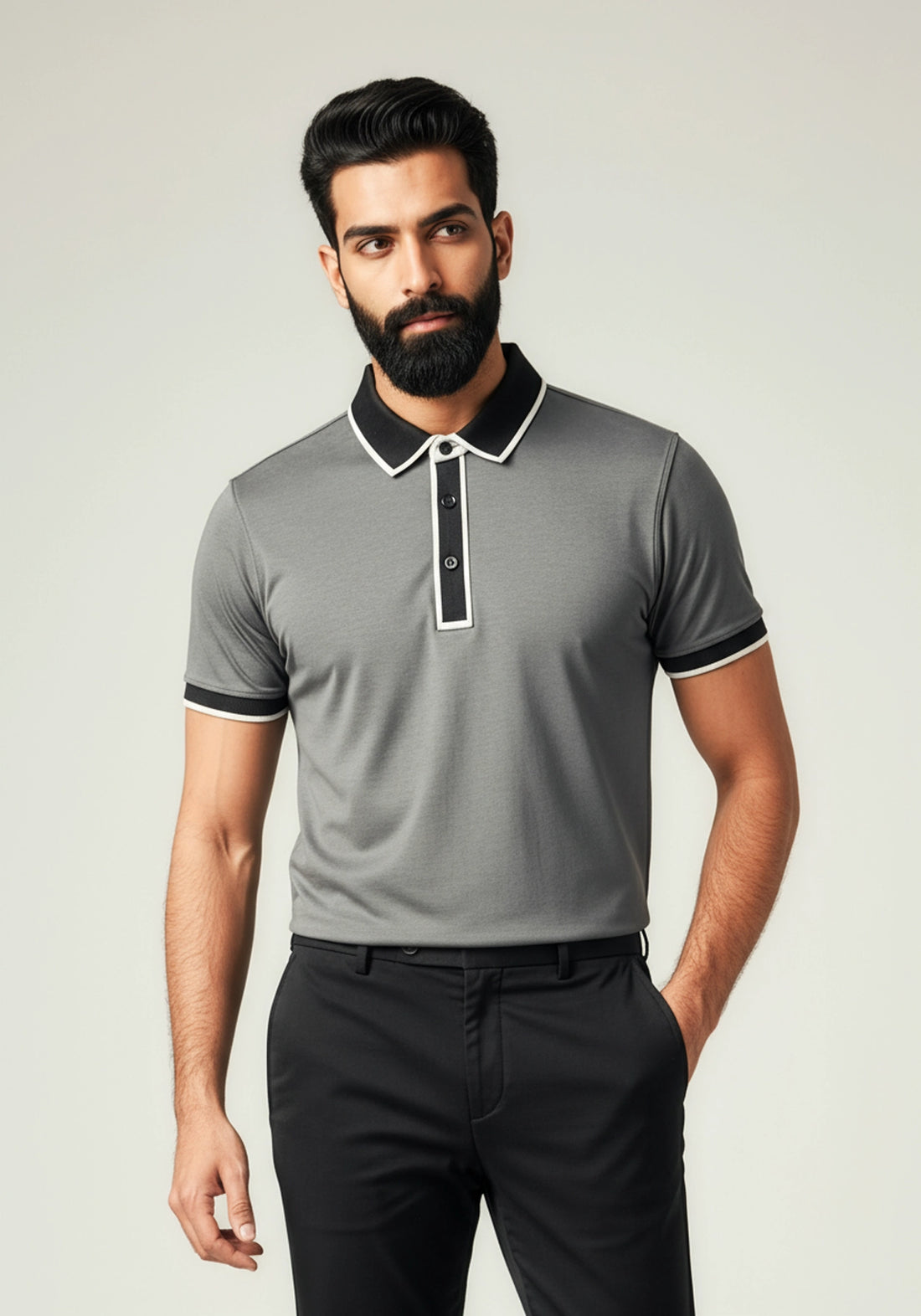 The Velvet Hour Liquid Polo grey