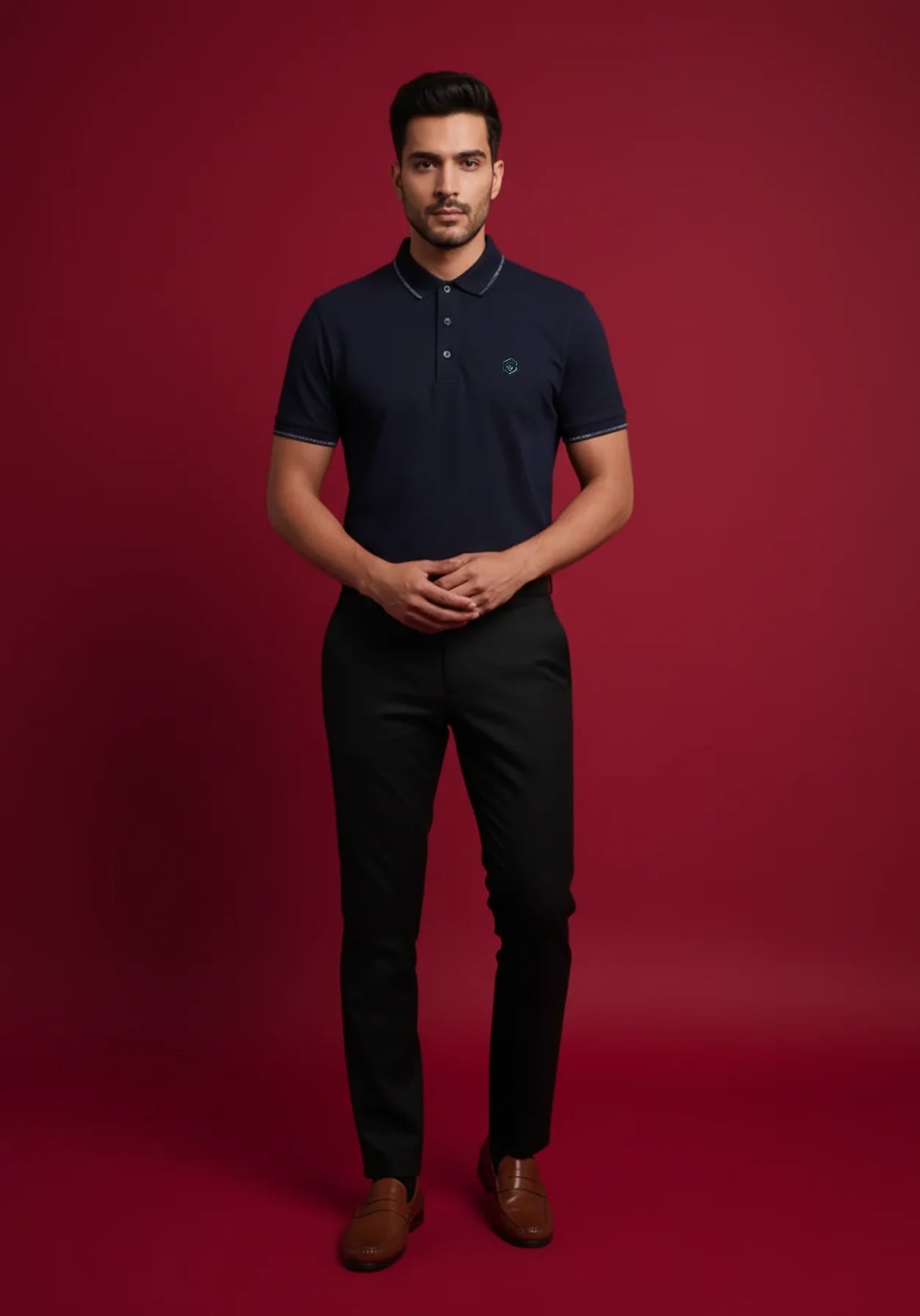 Diamond Swerve Metallic Badge Polo