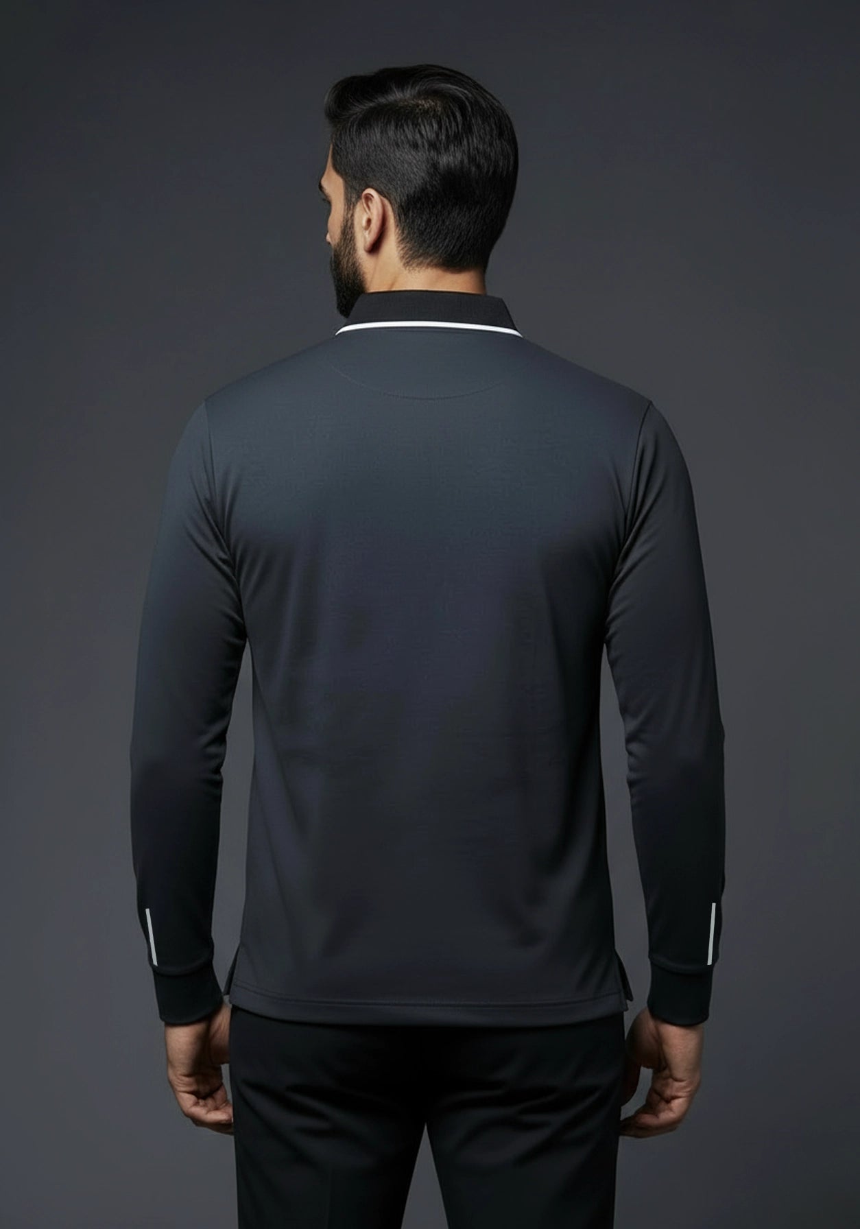 Classic Full Sleeve Polo Shiny Black