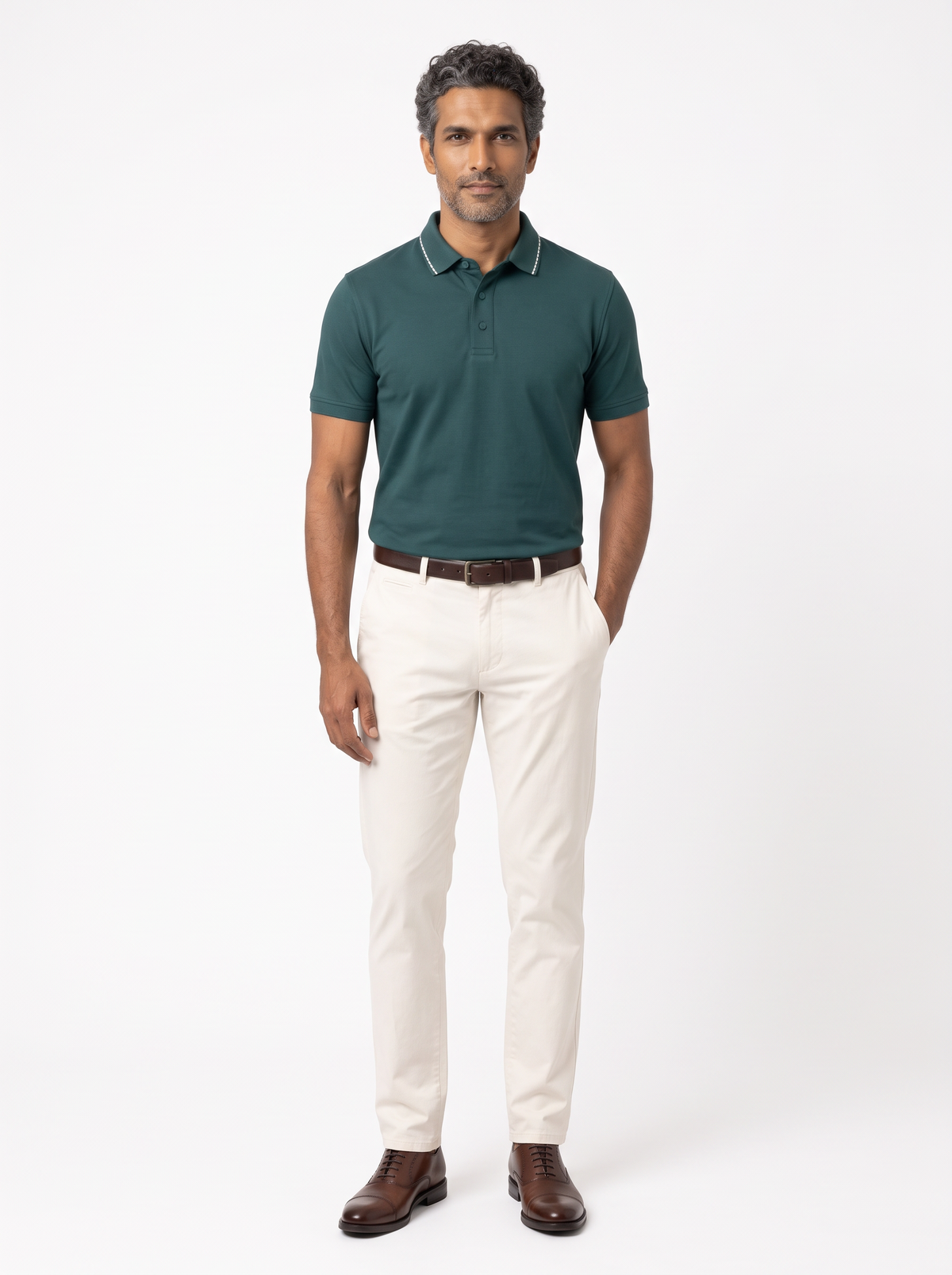 Modern Heirloom Laser Collar Polo Green