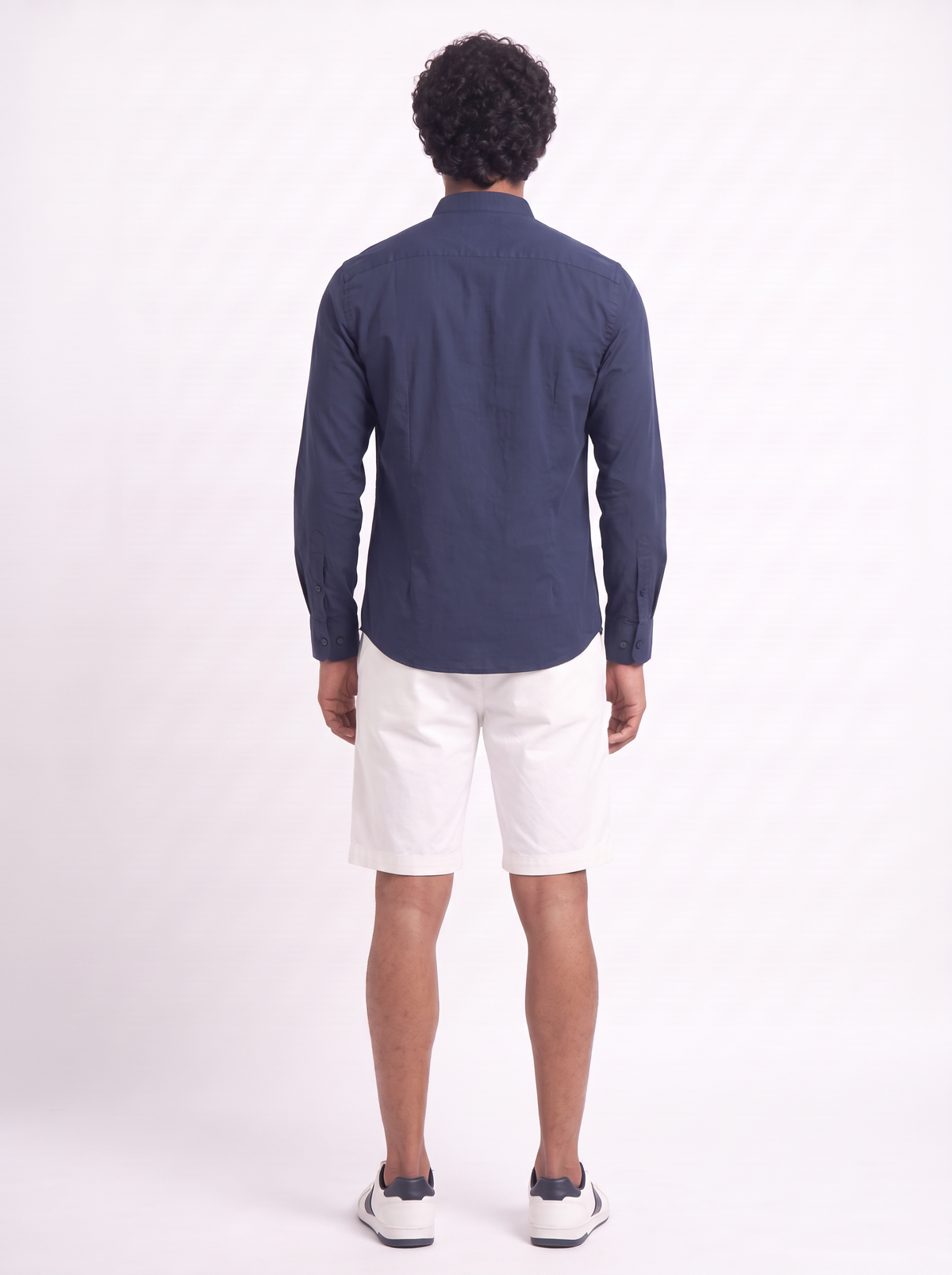 MAUJI  Button Down Shirt Cotton Navy Blue