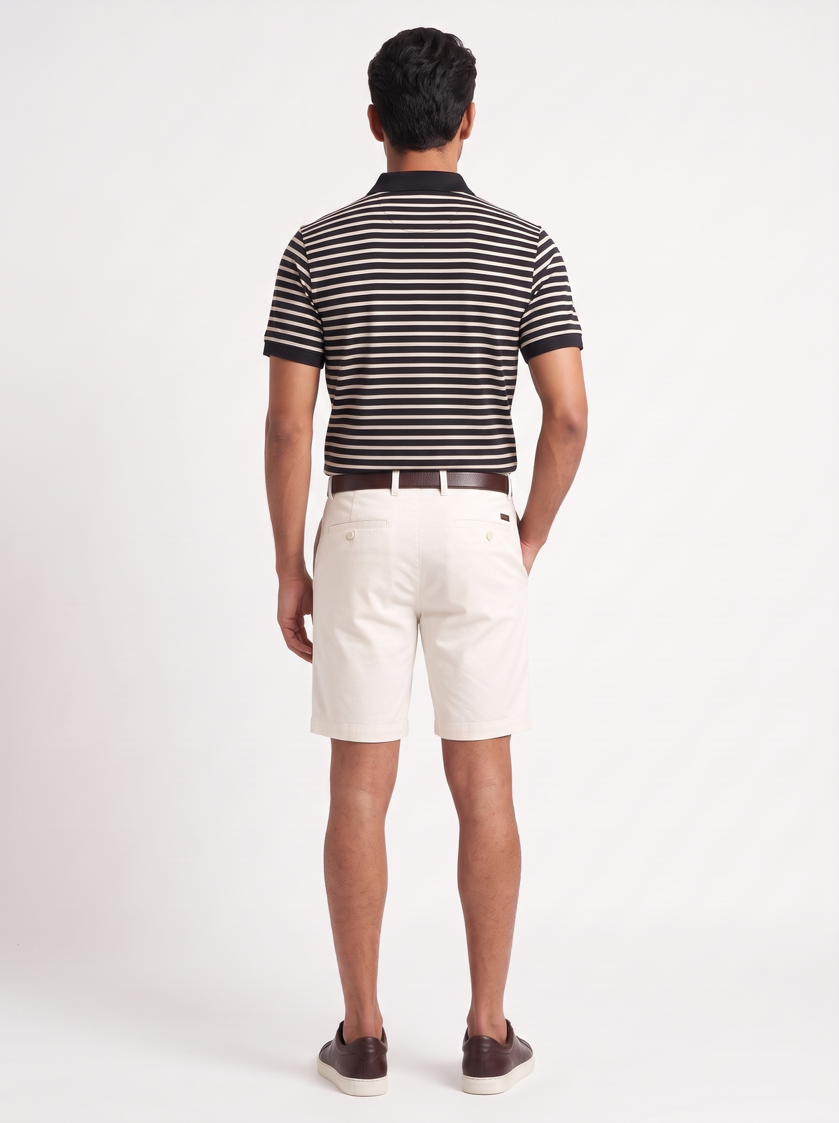 Elite Lustrasoft Cotton Striped Polo - Blue