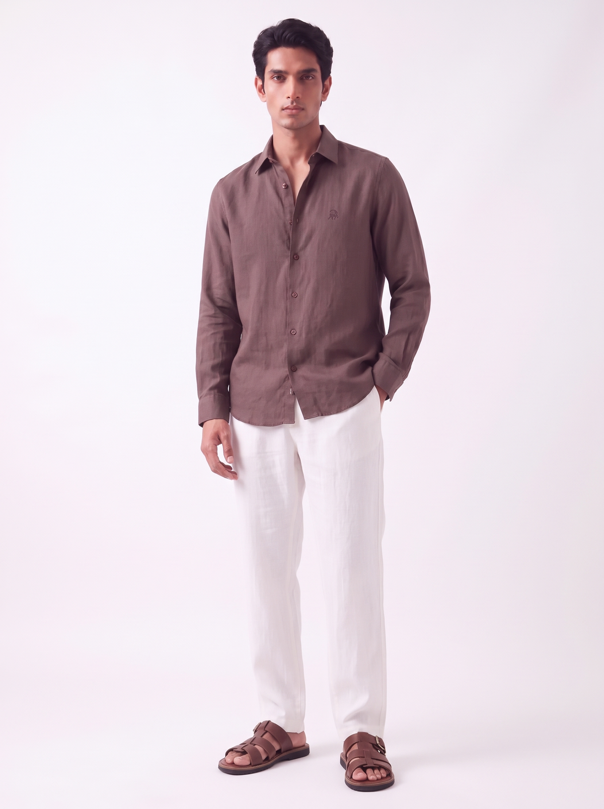 MAUJI pure linen shirt mocha