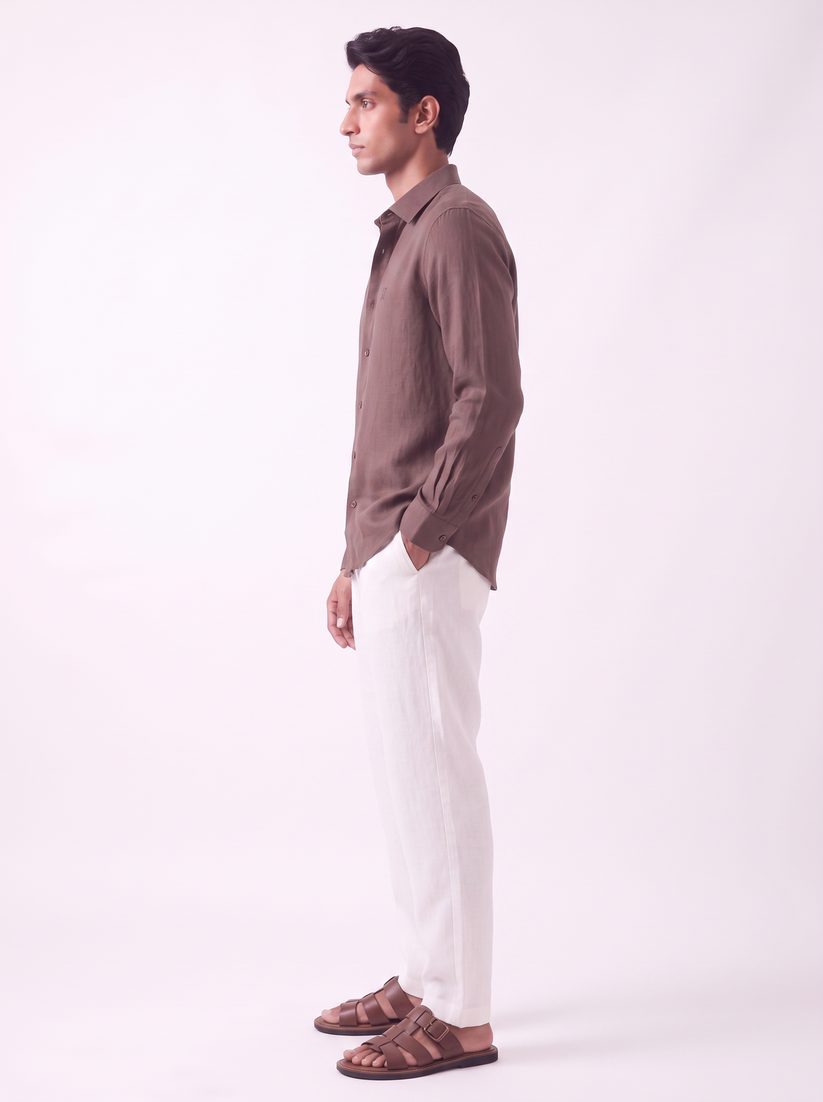 MAUJI pure linen shirt mocha