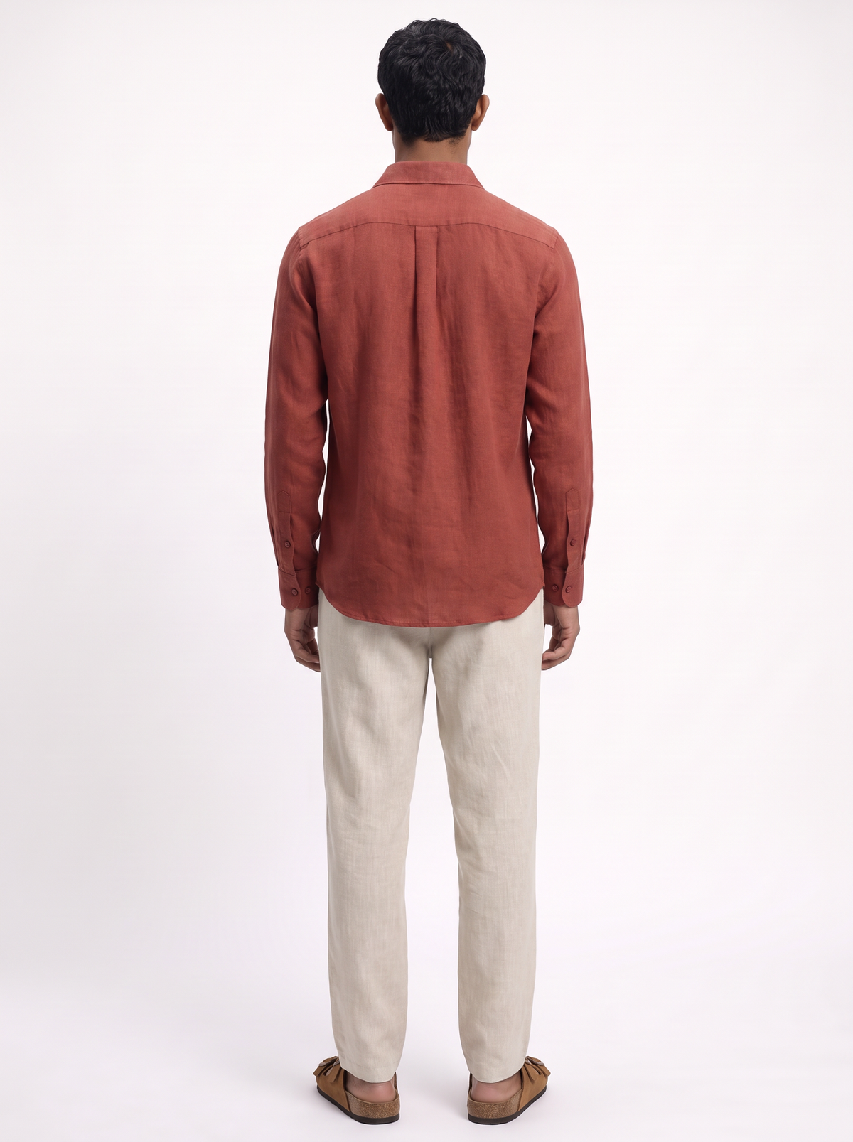 MAUJI pure linen shirt brick