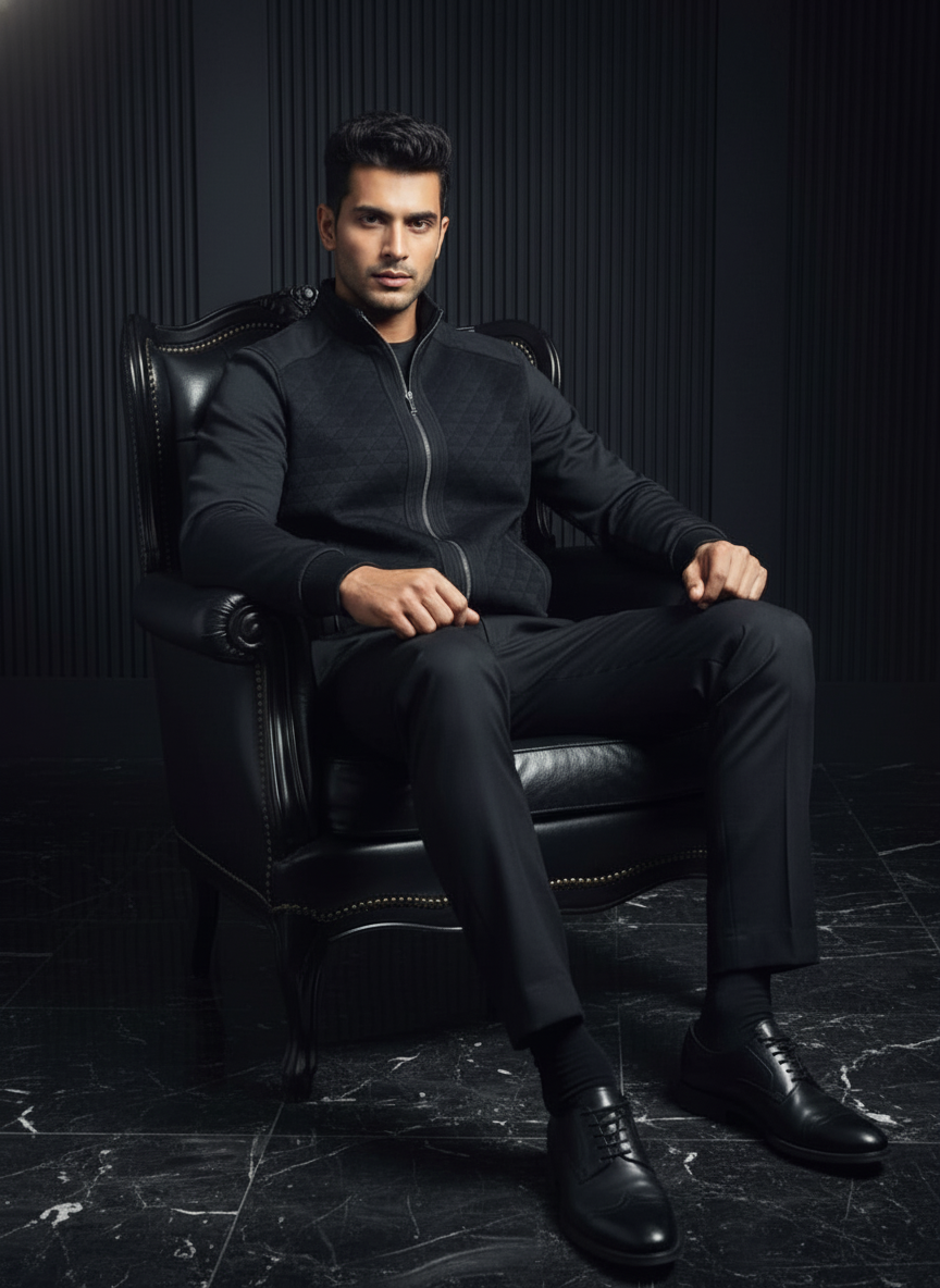 The Imperial Crest Vegan Jacket  Black