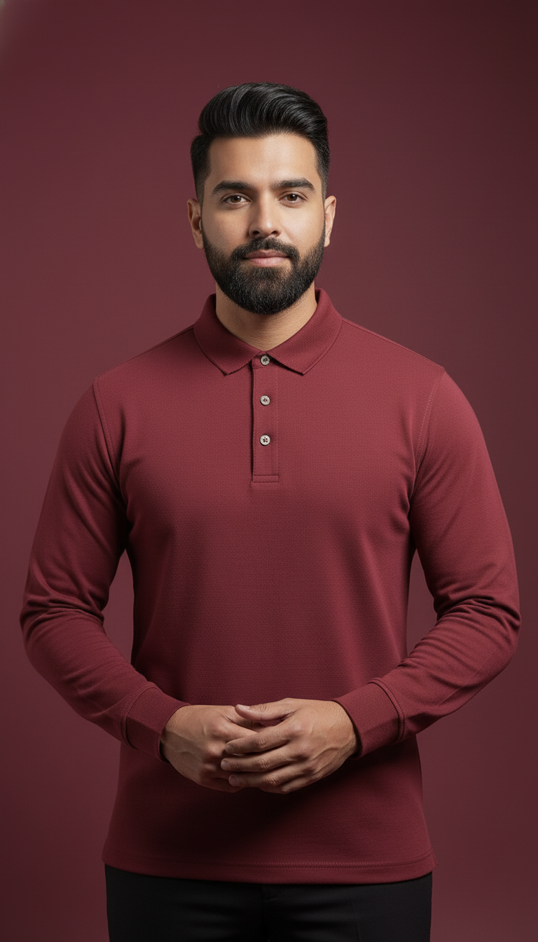 Crimson Crest Luxe Full-Sleeve