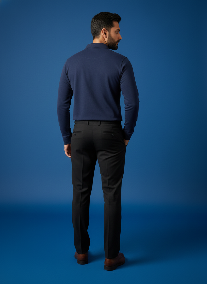 Navy Horizon Luxe Full-Sleeve
