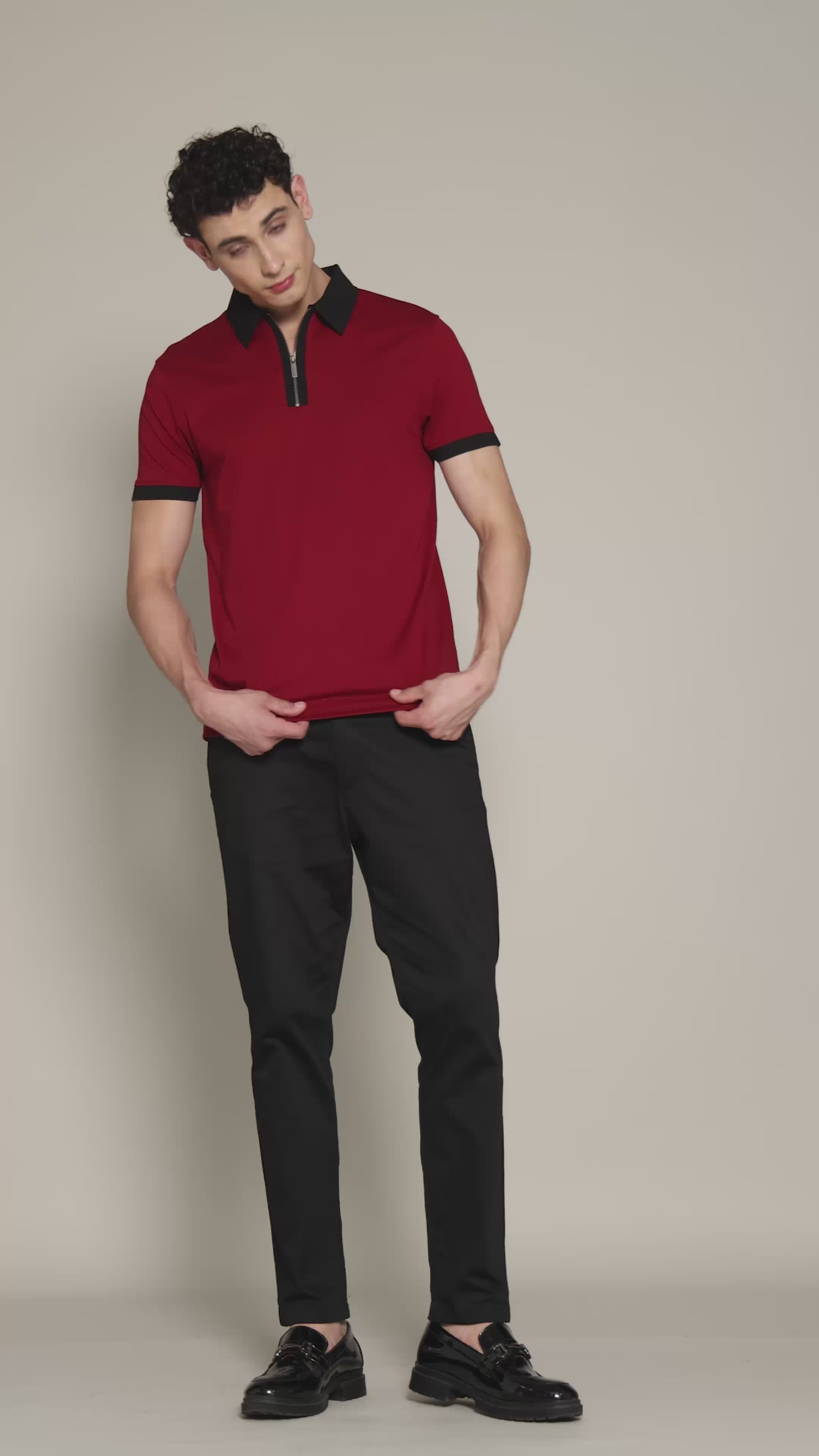 Imperial Zipper Polo Crimson