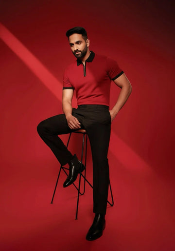 Imperial Zipper Polo Crimson