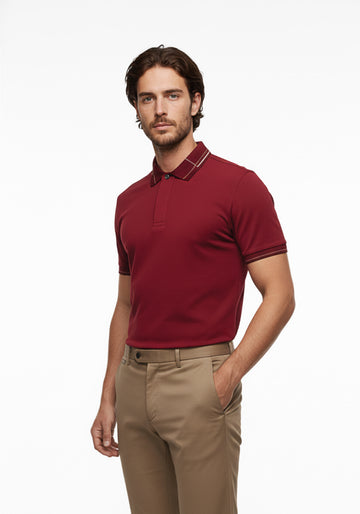 Fine Line Crimson Polo