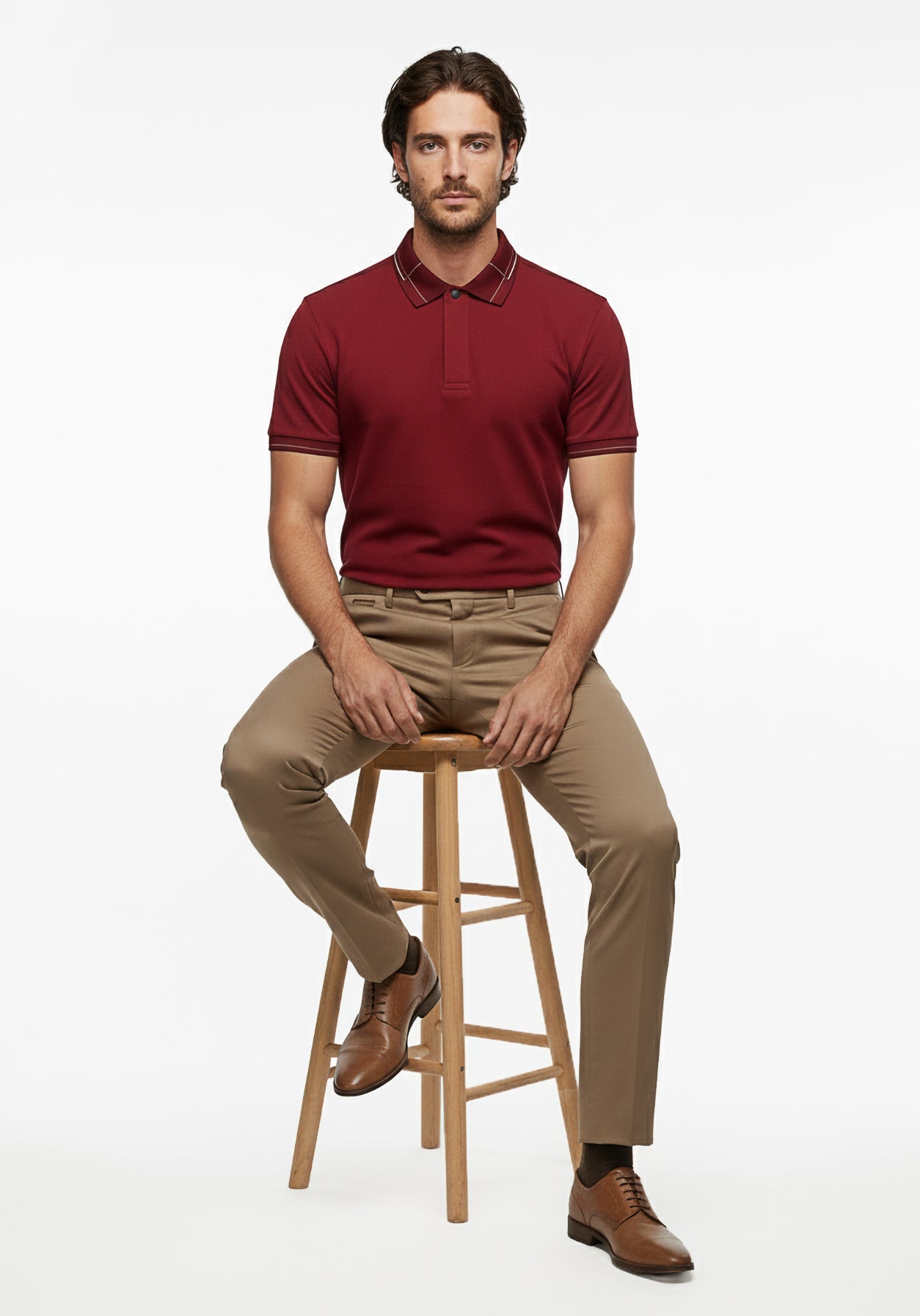 Fine Line Crimson Polo
