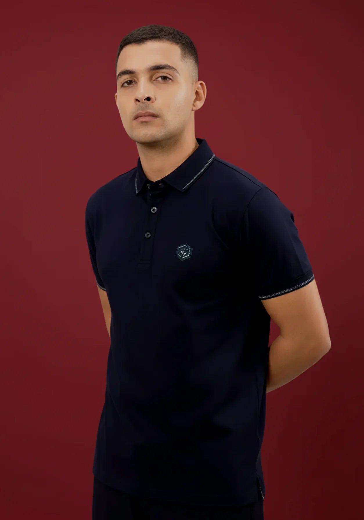 Diamond Swerve Metallic Badge Polo