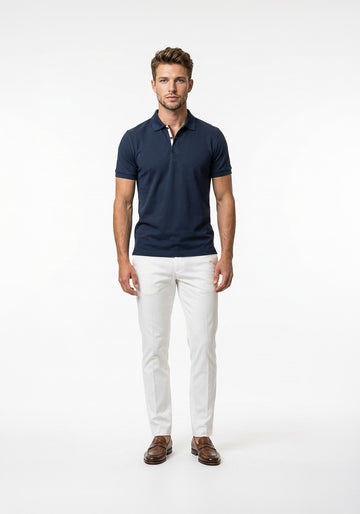 Mulberry Linen Polo Blue