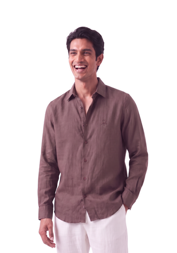 MAUJI pure linen shirt mocha
