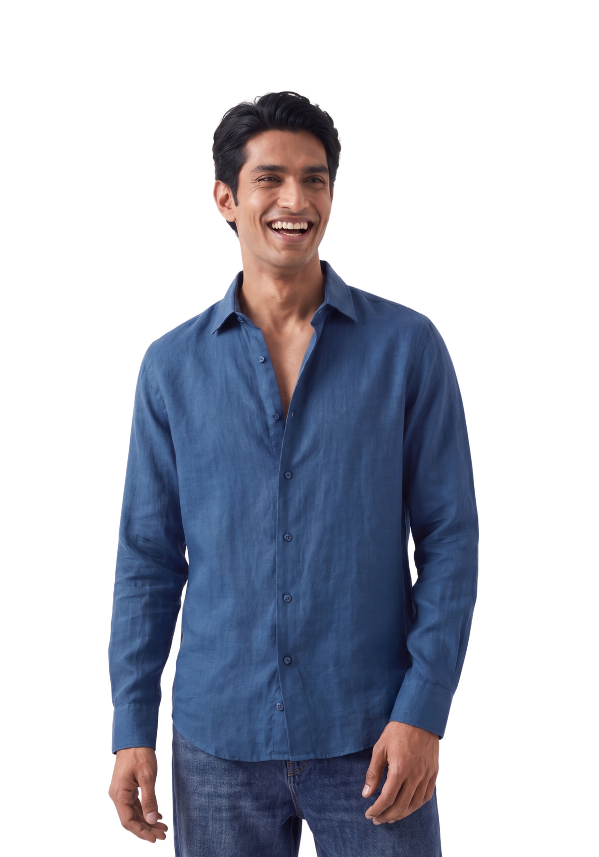 MAUJI pure linen shirt blue