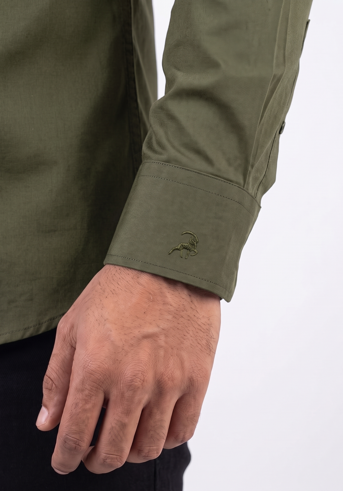 MAUJI  Button Down Shirt Cotton Olive
