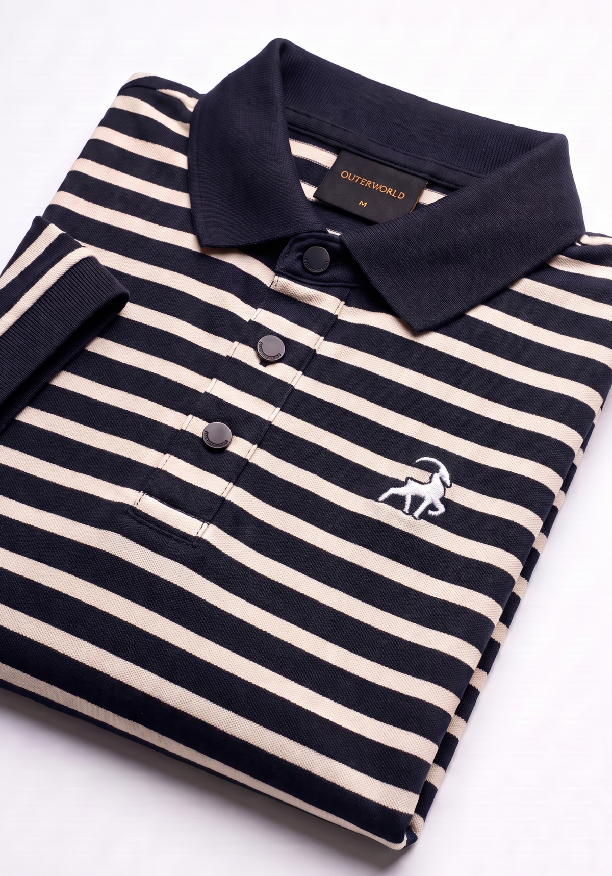 Elite Lustrasoft Cotton Striped Polo - Blue