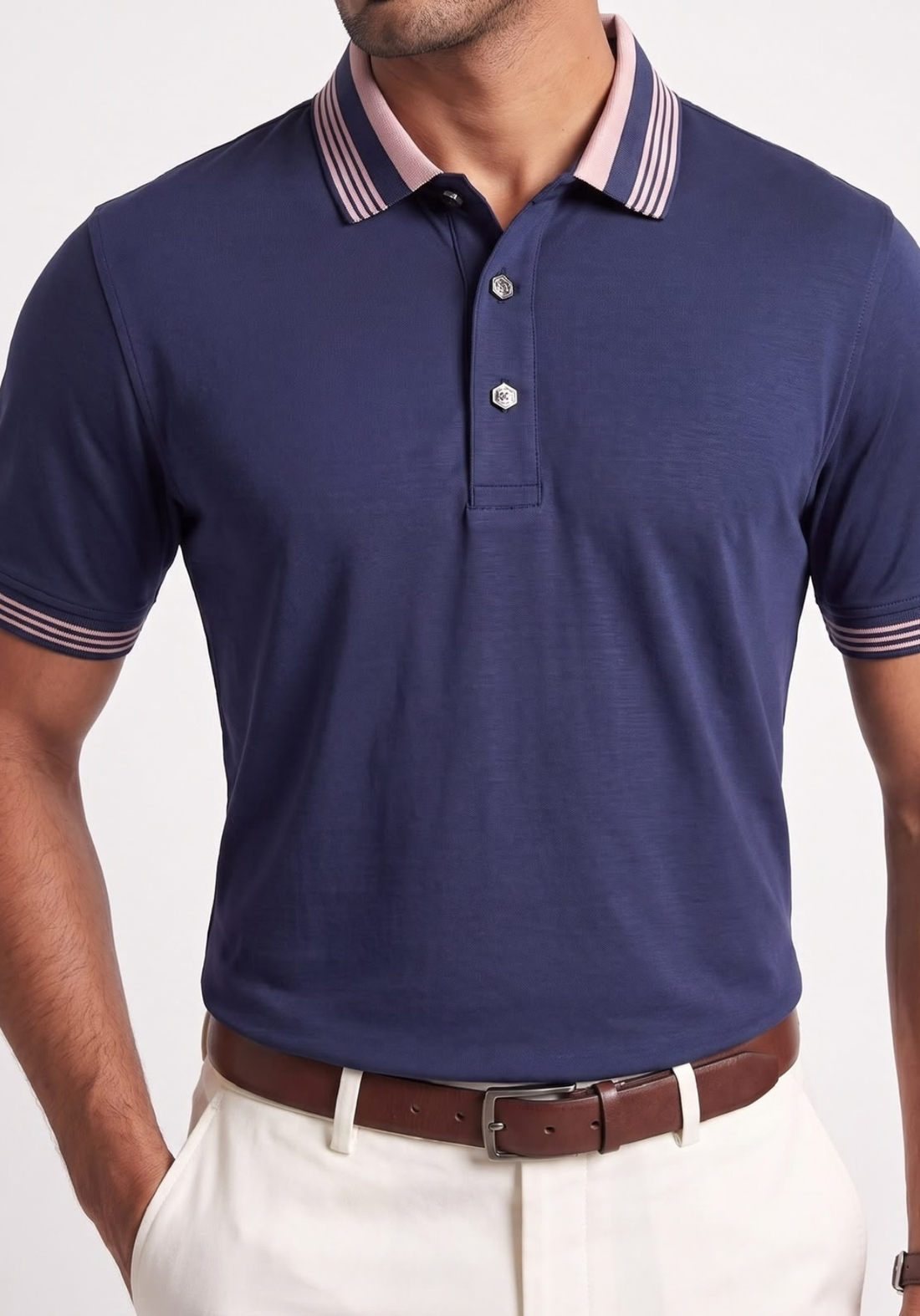 Axis Button Polo Blue