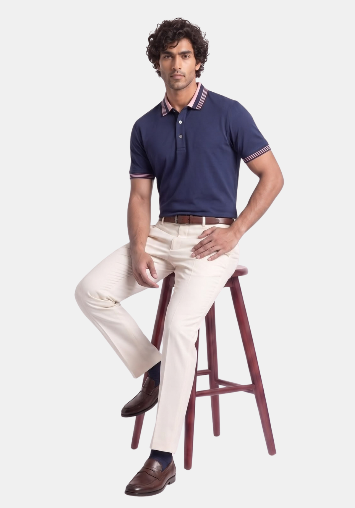 Axis Button Polo Blue