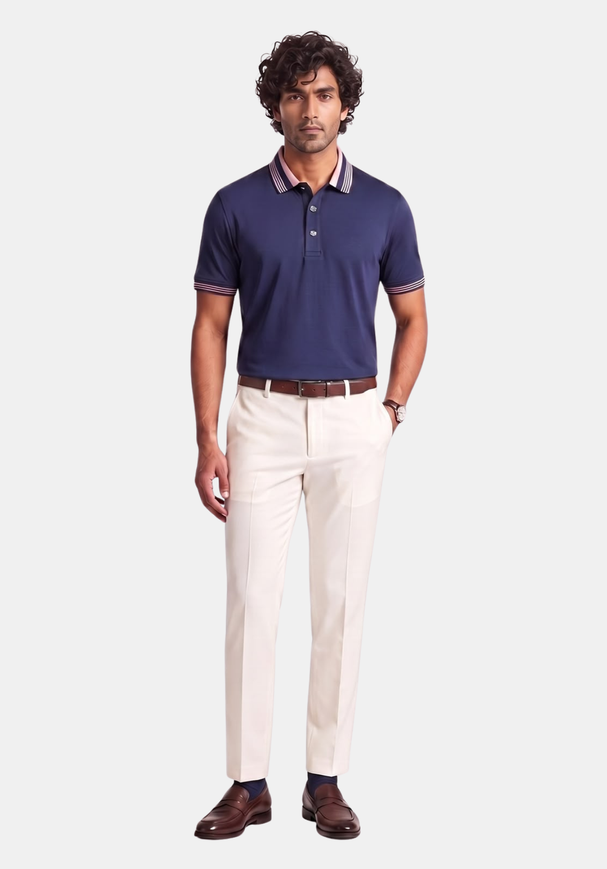 Axis Button Polo Blue