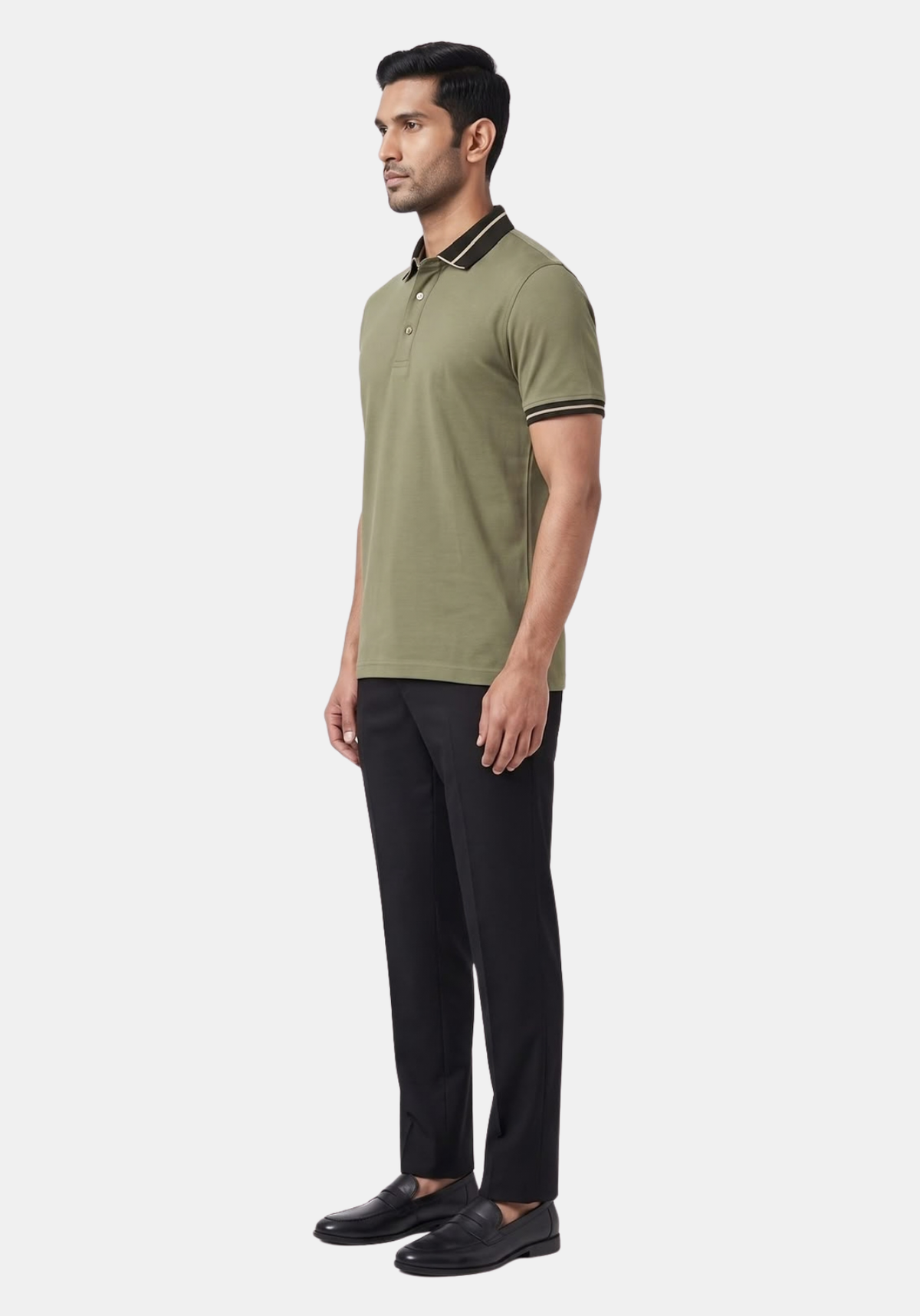 Lume Button Polo – Olive