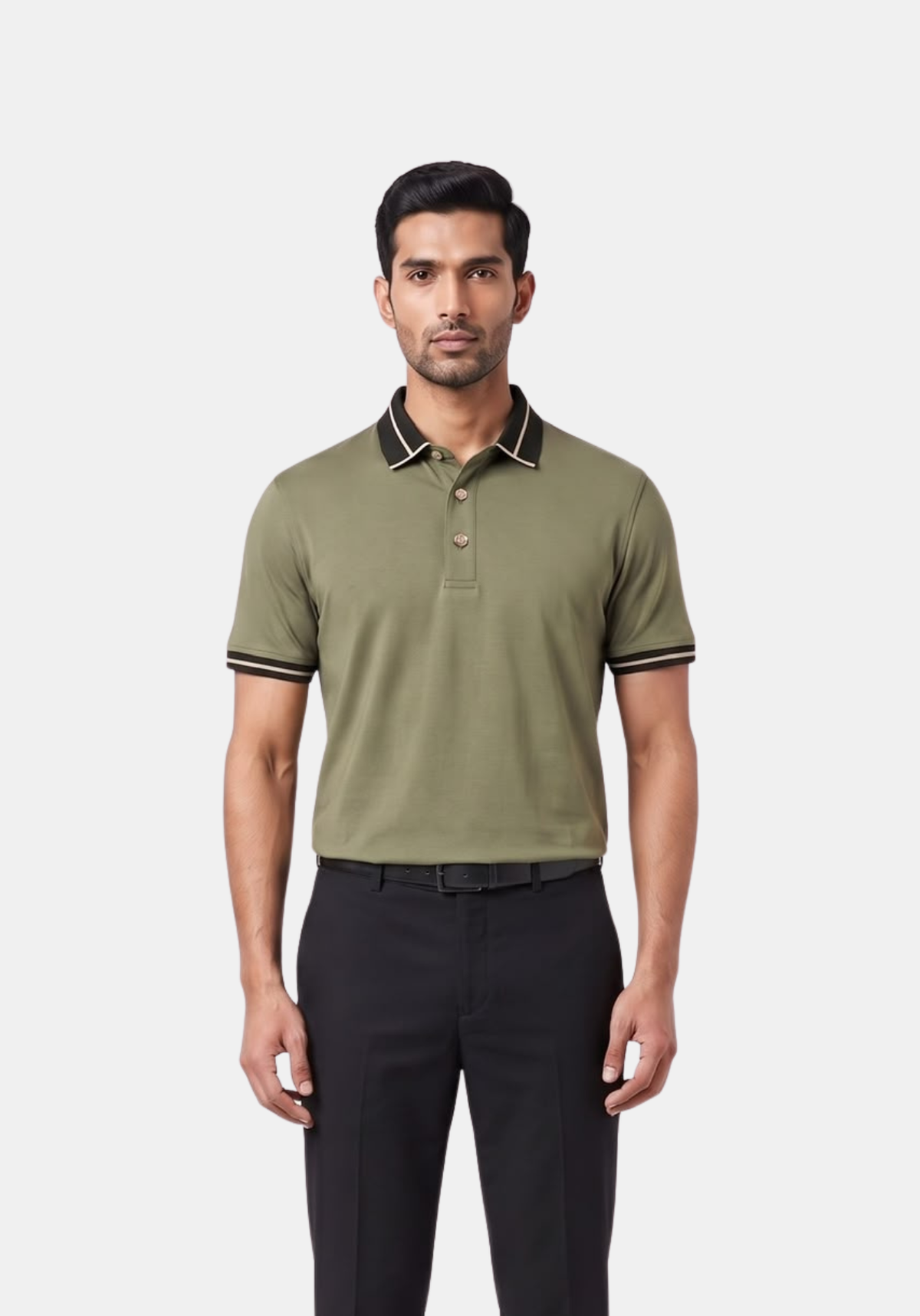Lume Button Polo – Olive