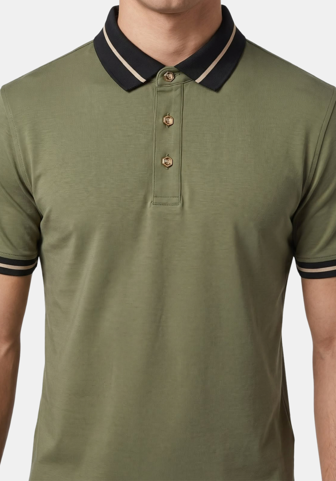 Lume Button Polo – Olive