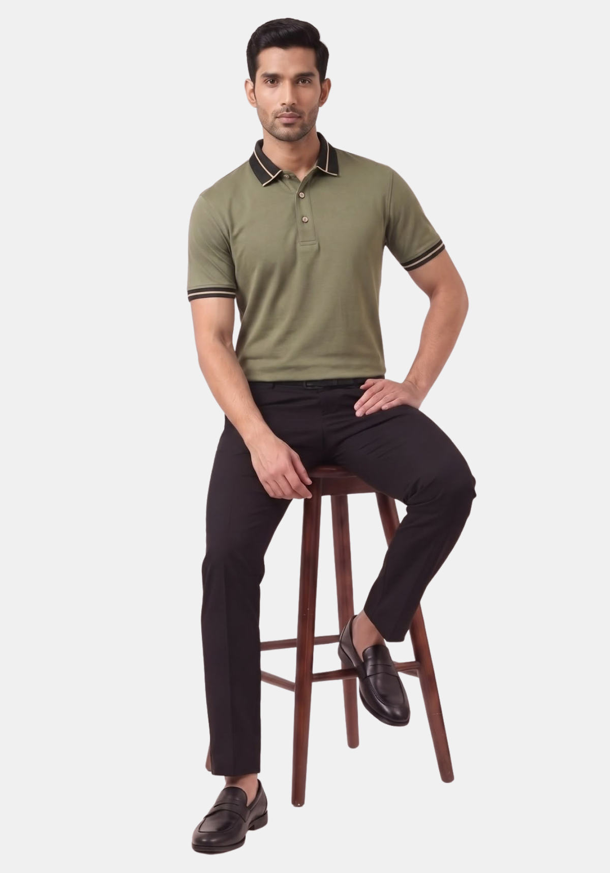 Lume Button Polo – Olive