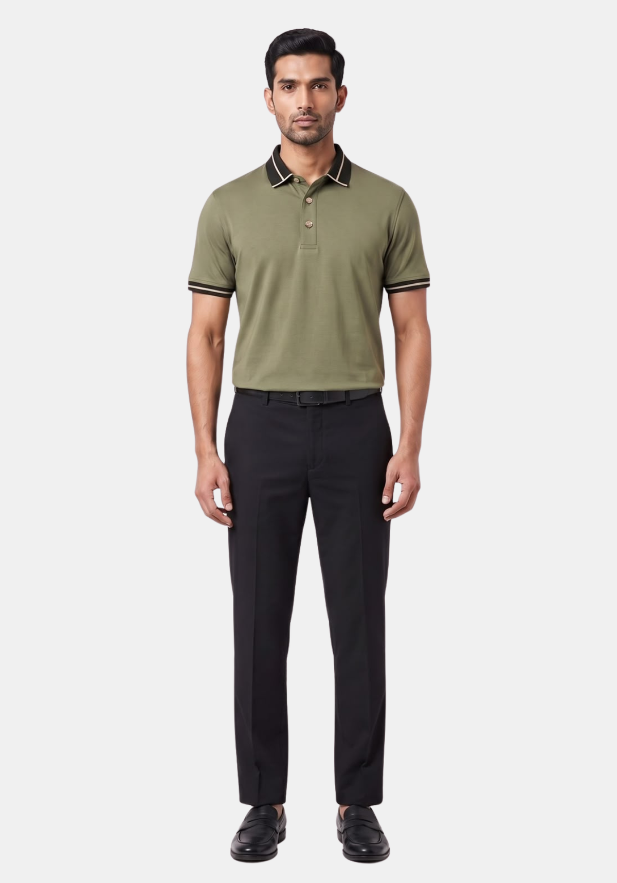 Lume Button Polo – Olive