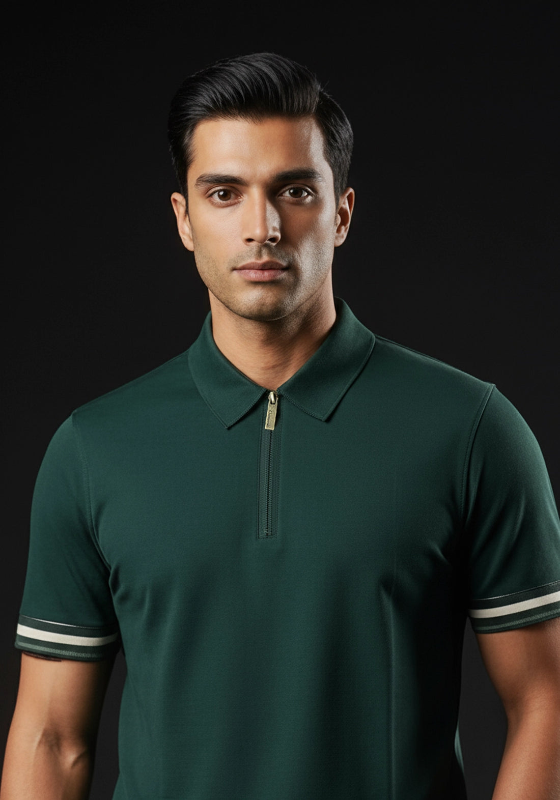 Classic Collar Teal Zipper Polo