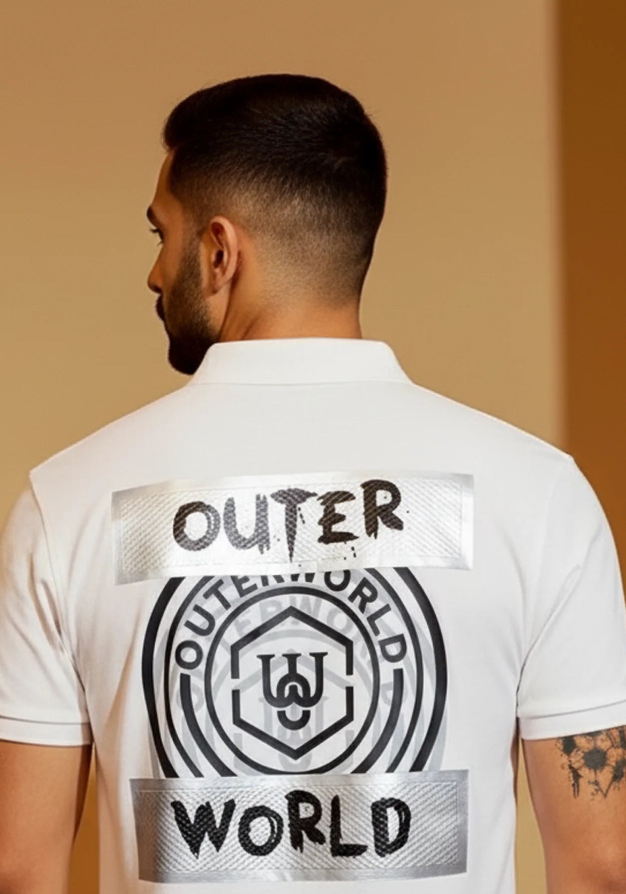 Printed Back Luxe Poloshirt